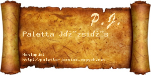 Paletta Józsiás névjegykártya